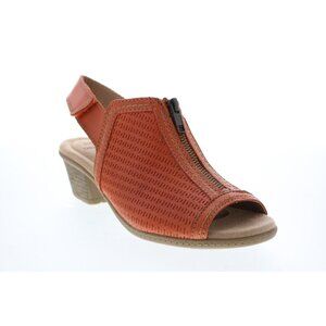 Earth Origins Ginger Maureen Spice Orange Womens Peep Toe Sandals With Zipper Cl